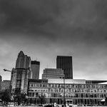 photo of central library in downtown minneapolis. In the background are other buildings.